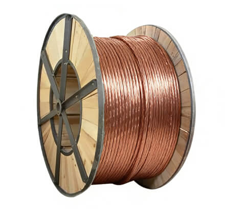 bare copper cable large wooden reel package