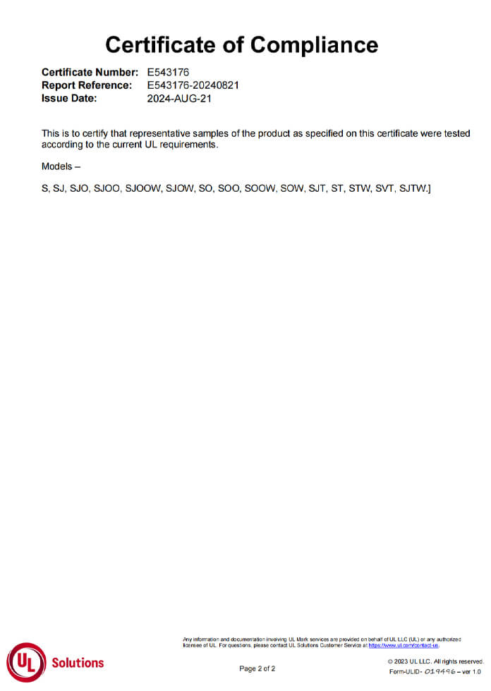 multicore flexible cable certification